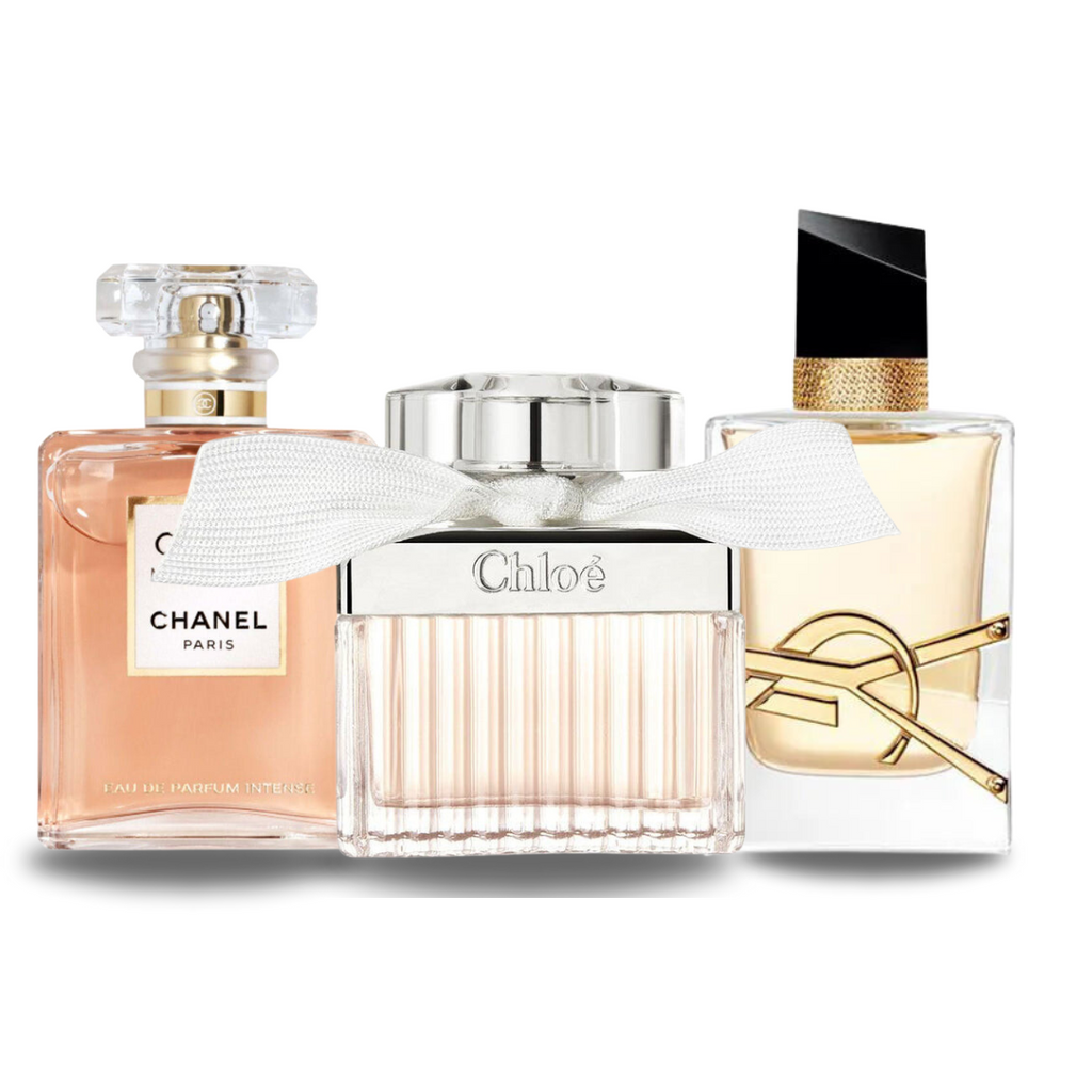 Promocijski paket 3 parfumov Chanel COCO MADEMOISELLE, Yves Saint Laurent LIBRE in CHLOÉ 100 ml